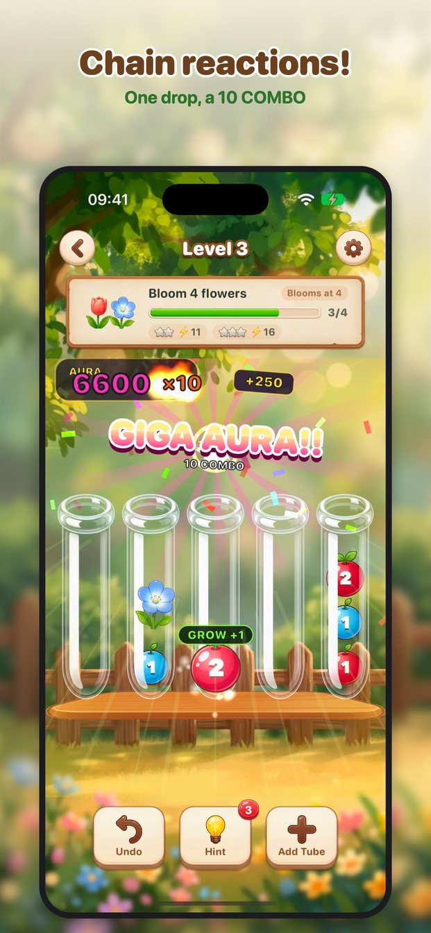 Seed Stack: a 10 COMBO chain with the GIGA AURA banner